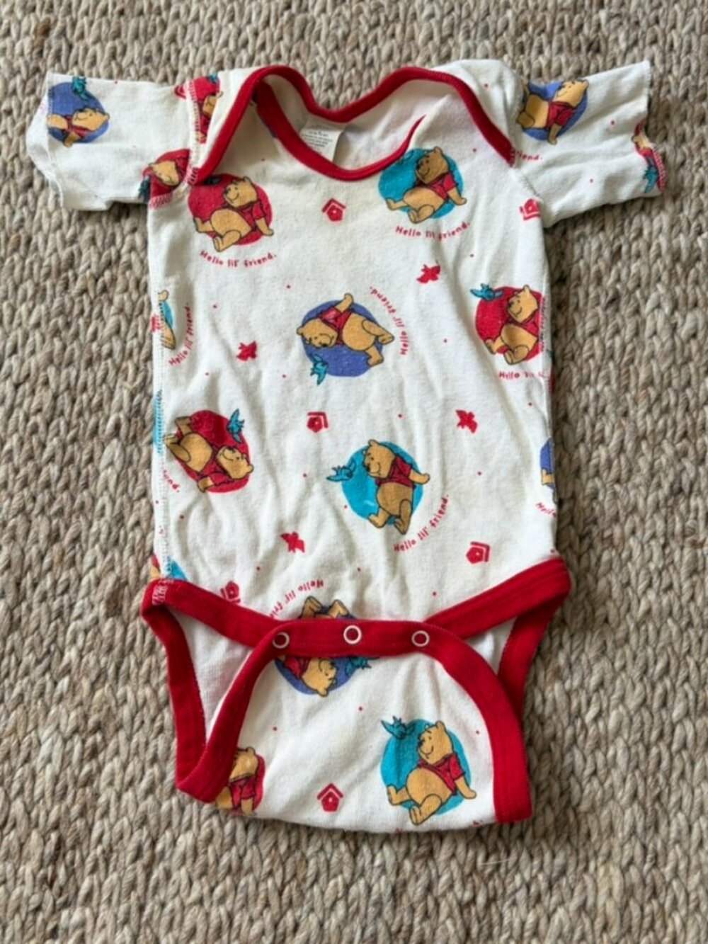 Vintage Winnie The Pooh Bodysuit Baby 3 Months